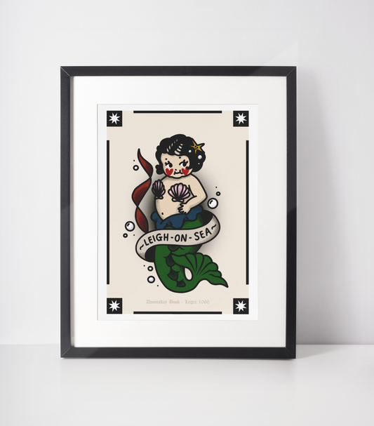 Mermaid Kewpie - Leigh-On-Sea Print A5