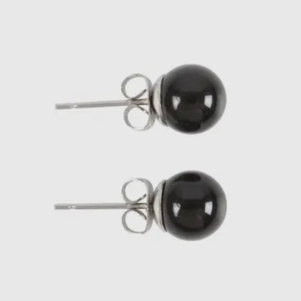 Black Agate Crystal Stud Earrings