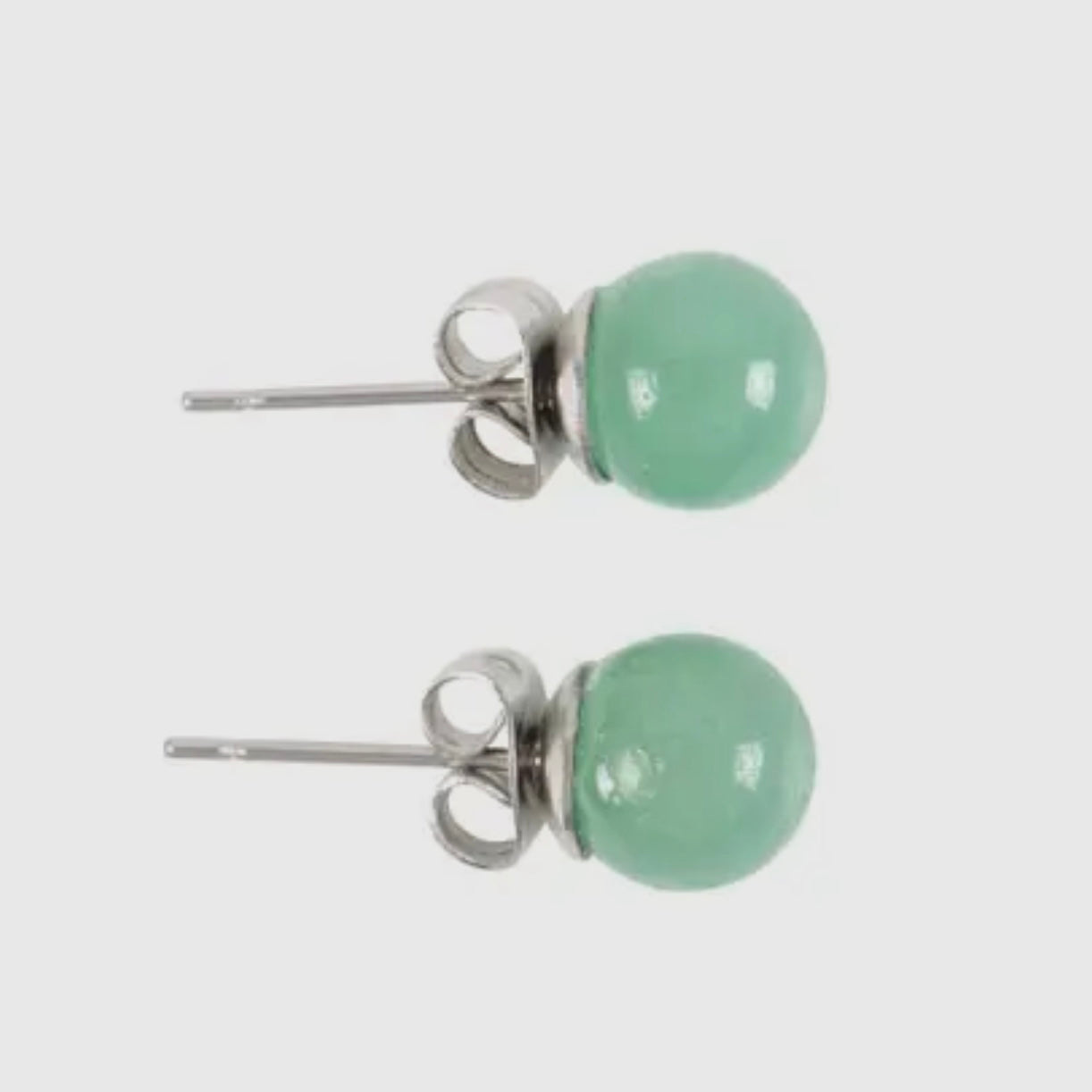 Green Aventurine Crystal Stud Earrings