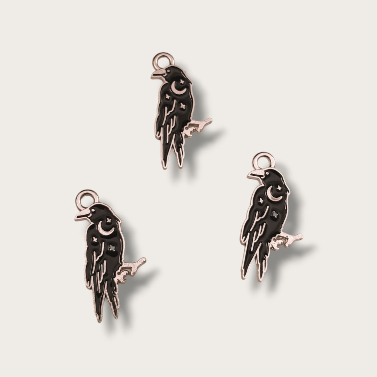 Crow Charm 1pc - Silver Tone
