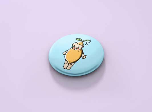 Lemon Kewpie Button Badge