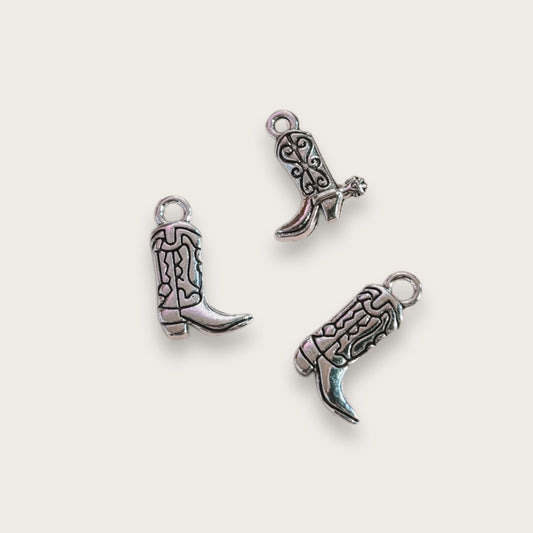 Cowboy Boot Charm 1pc - Silver Tone