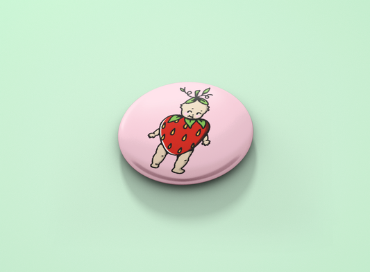 Strawberry Kewpie Button Badge