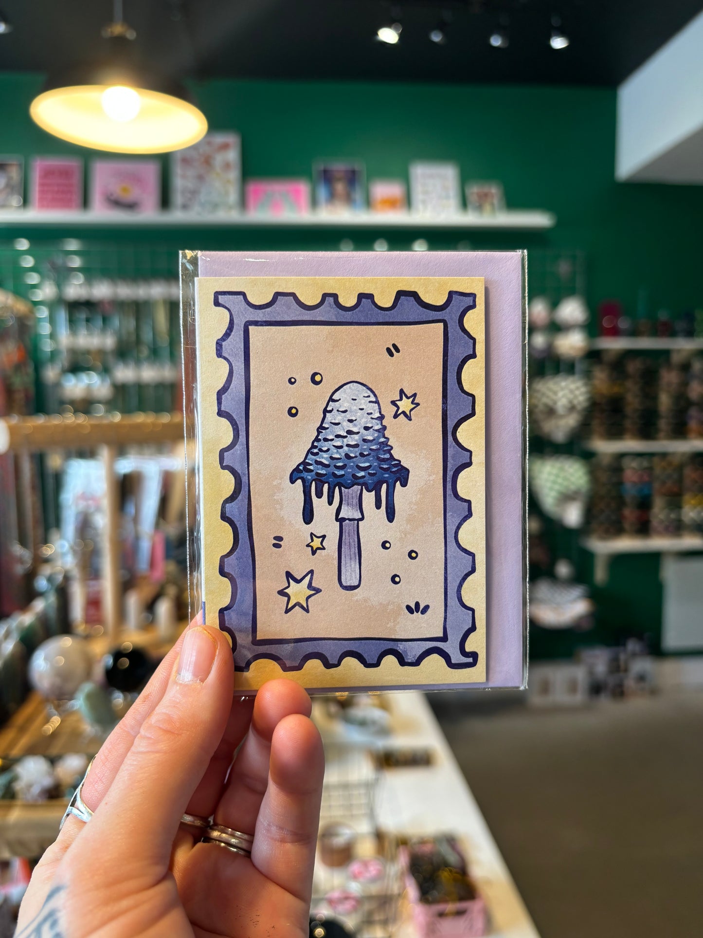 Mushroom Stamp - Mini Greeting Card