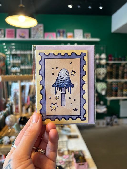 Mushroom Stamp - Mini Greeting Card