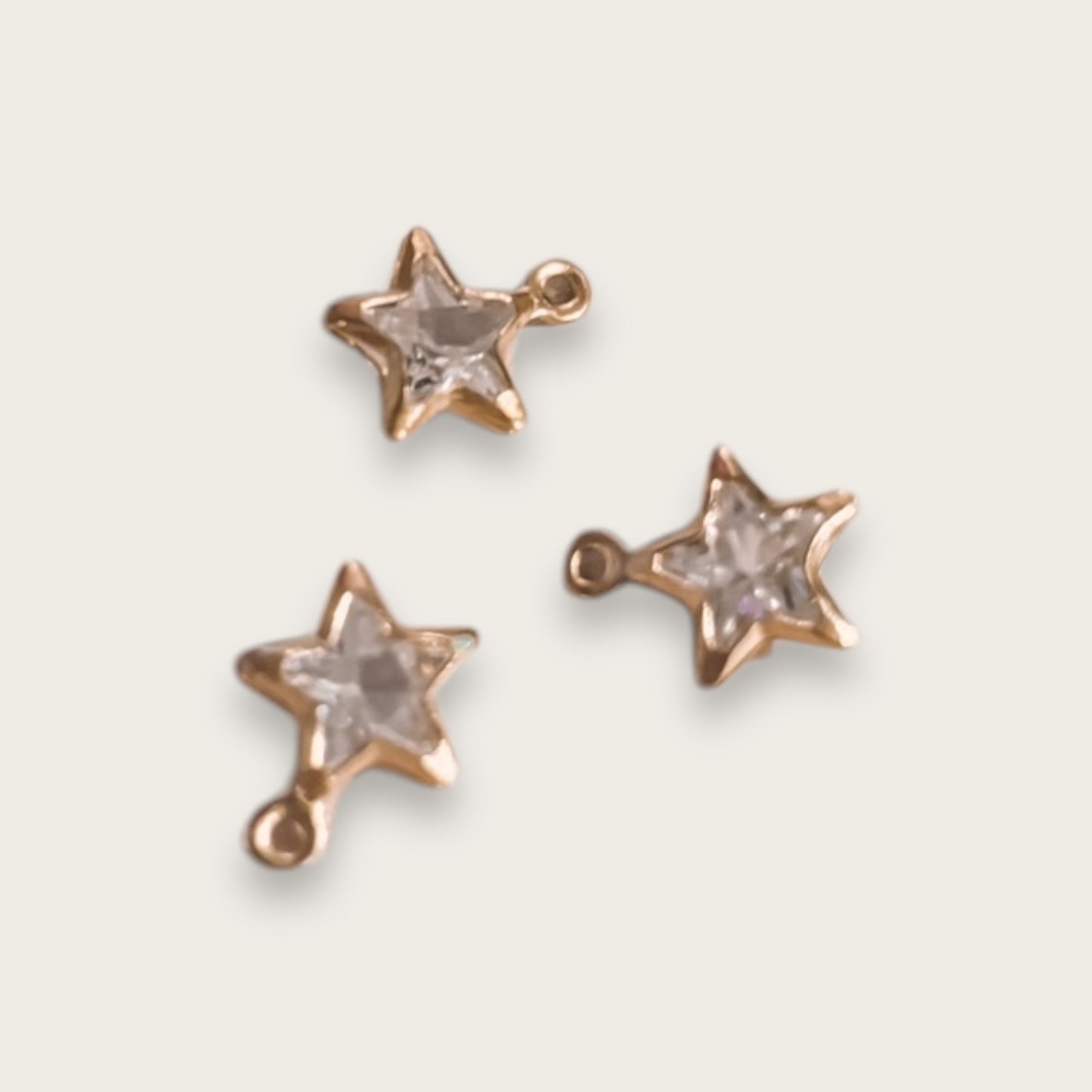 Gem Star Charm 1pc - Gold Tone