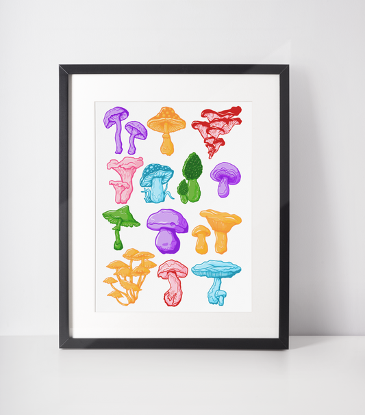 Mushrooms Print A4