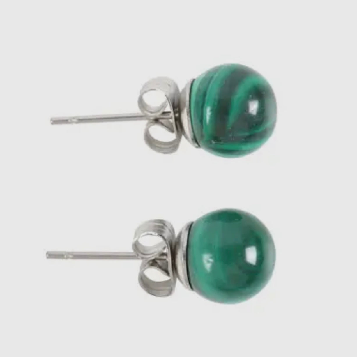 Malachite Crystal Stud Earrings