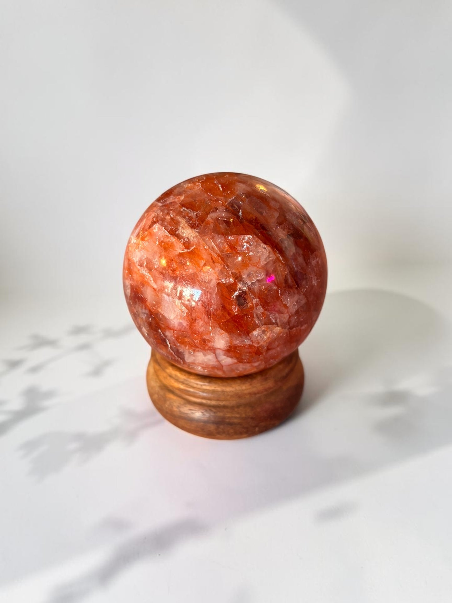 Fire Quartz Crystal Sphere with stand