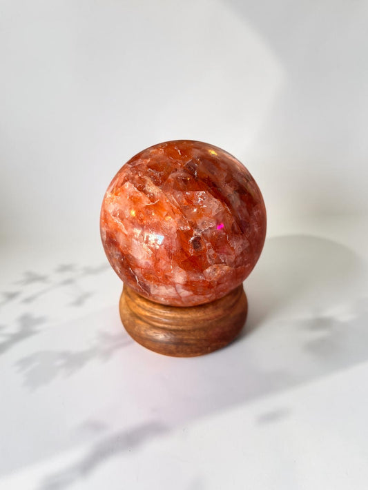 Fire Quartz Crystal Sphere with stand