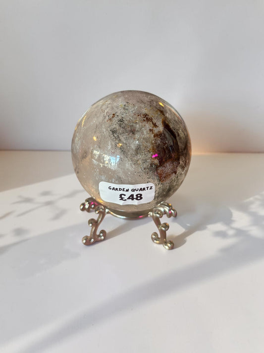 Garden Quartz Crystal Sphere with stand