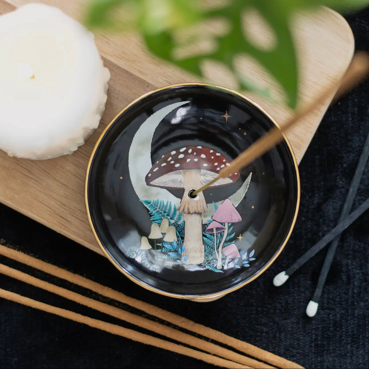 Forest Mushroom Ceramic Incense Plate