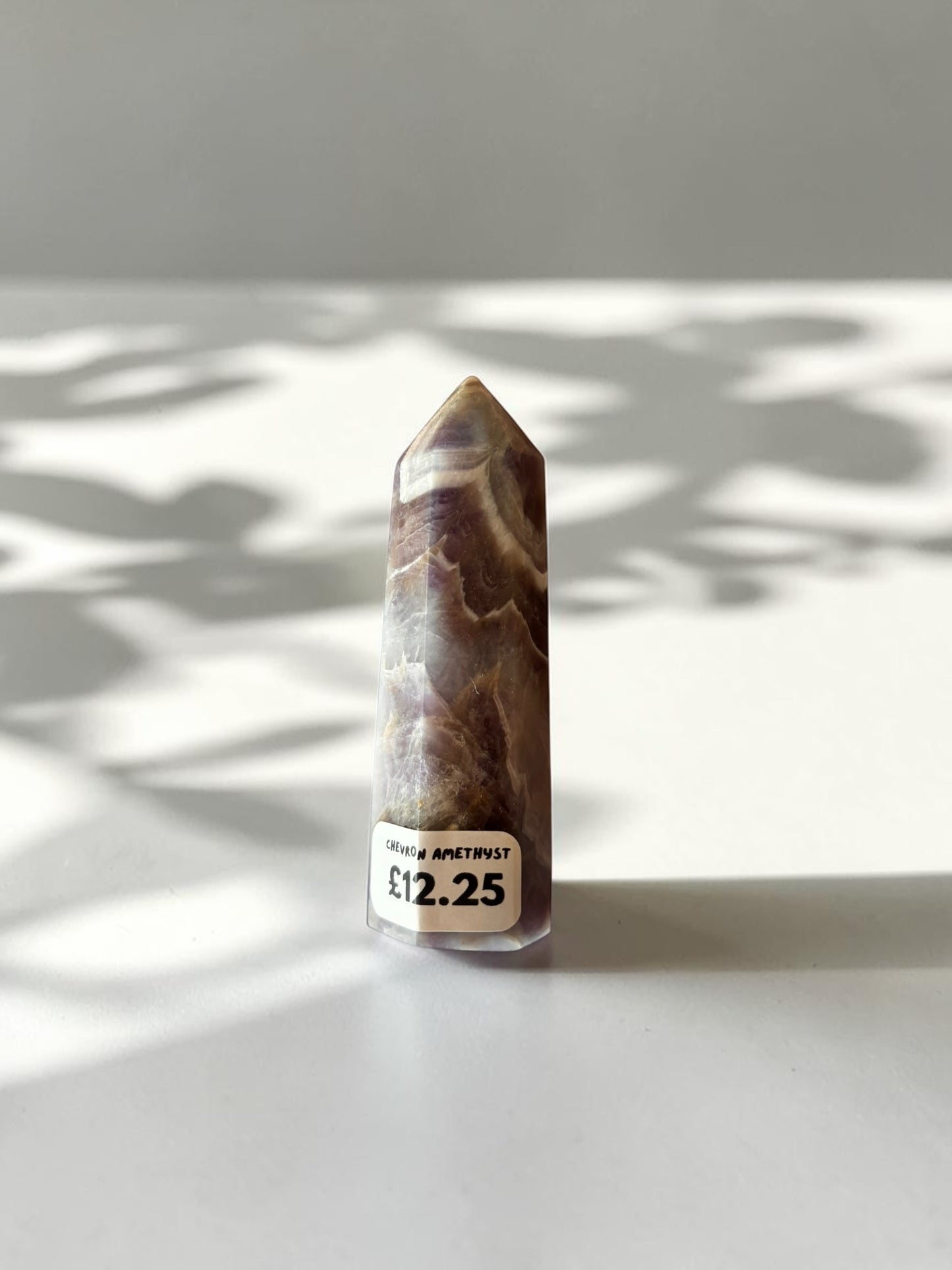 Chevron Amethyst Crystal Tower
