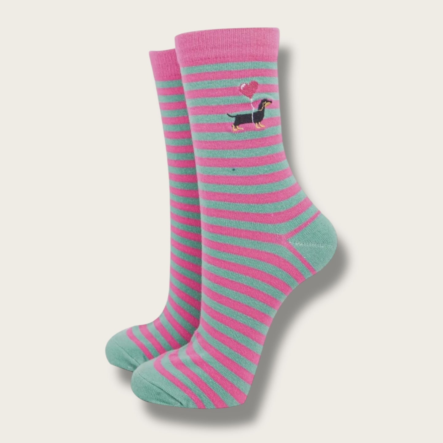 Women's Embroidered Socks - Sausage Dog