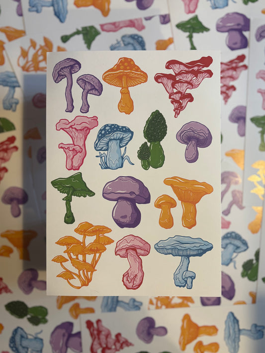 Mushrooms Print A4