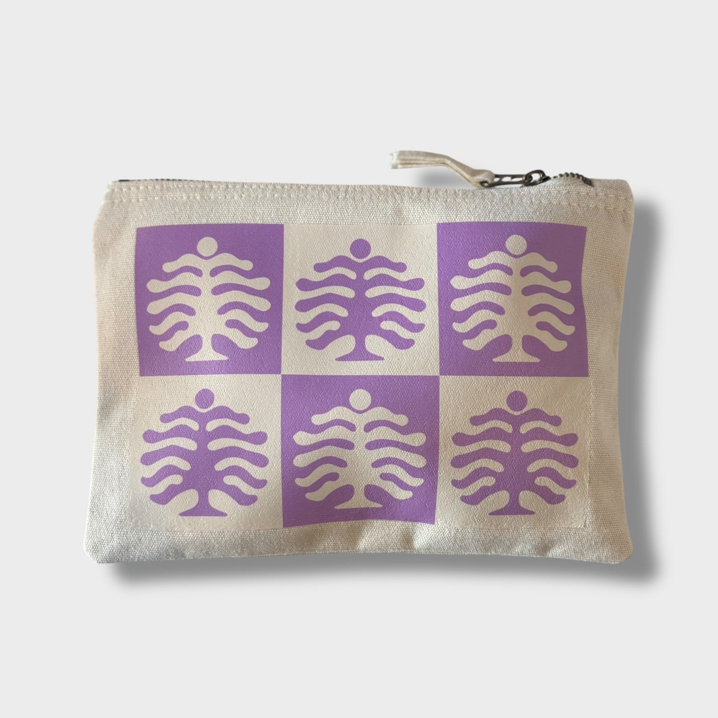 Purple Checkerboard Canvas Pouch