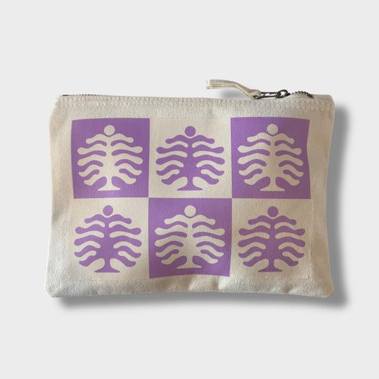 Purple Checkerboard Canvas Pouch
