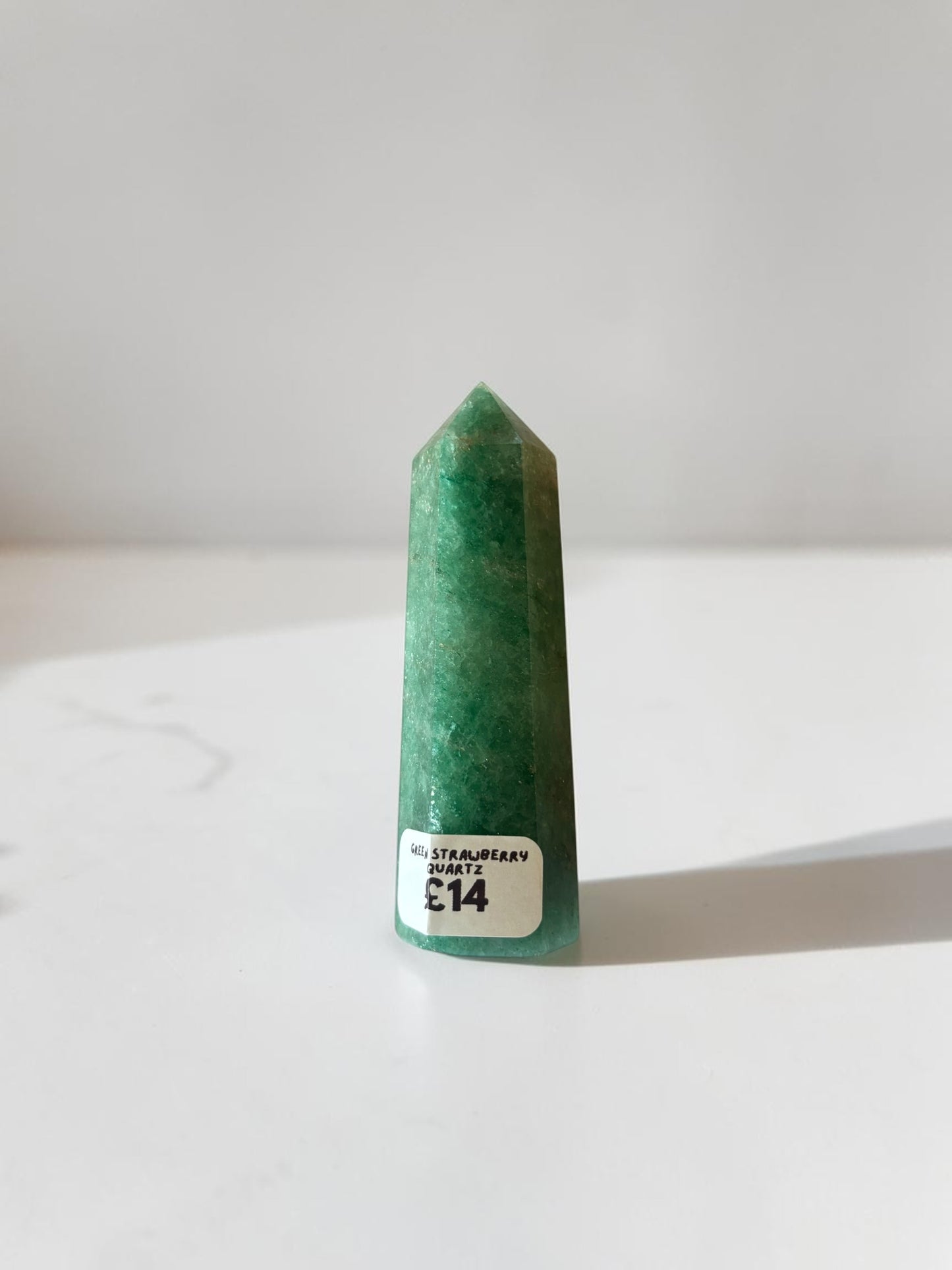 Green Strawberry Quartz Crystal Tower