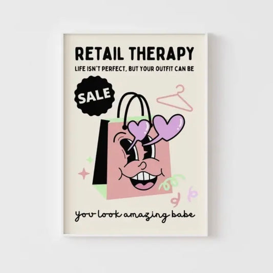 Retail therapy A4 Print