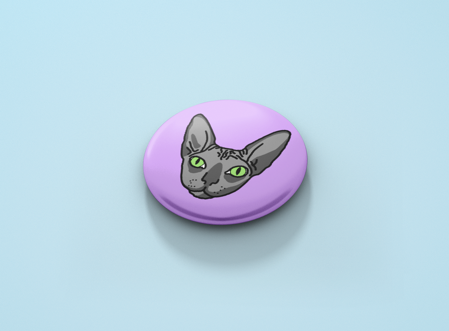 Sphynx Cat - Salem Button Badge