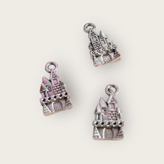 Castle Charm 1pc - Silver Tone