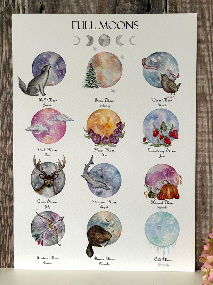 Full Moon Guide A4 Print