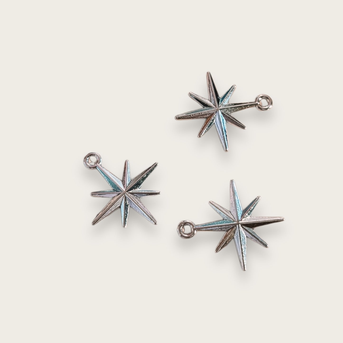 Star Charm 1pc - Silver Tone