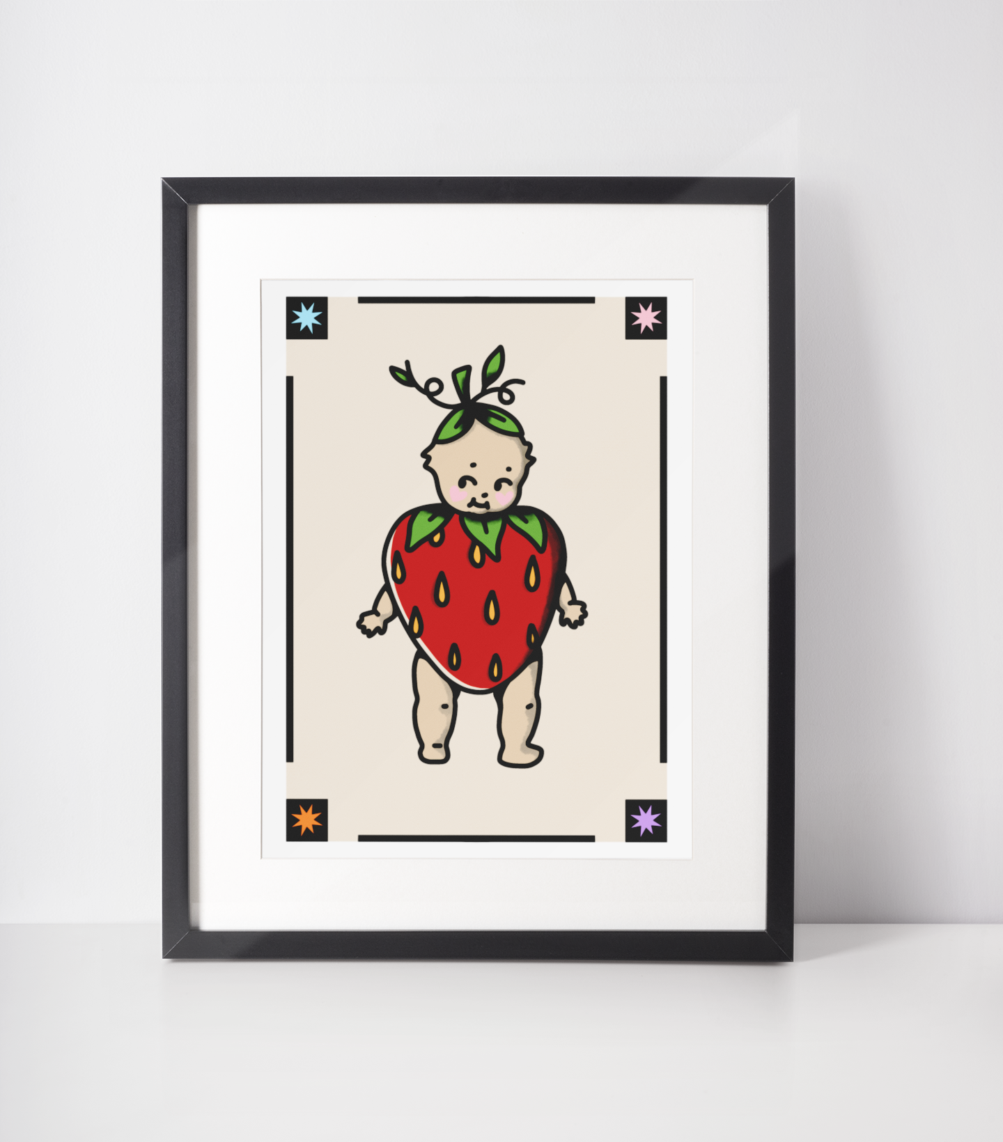 Strawberry Kewpie Print A5