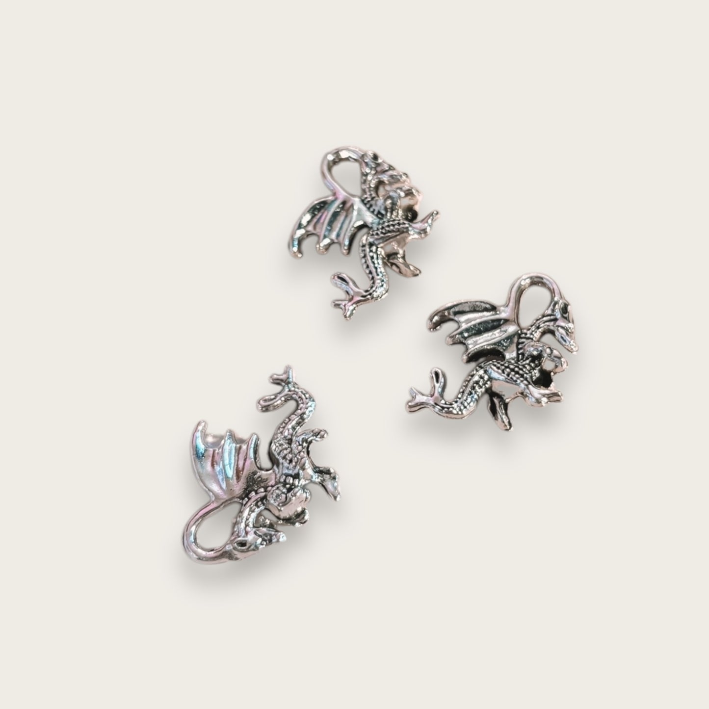 Dragon Charm 1pc - Silver Tone