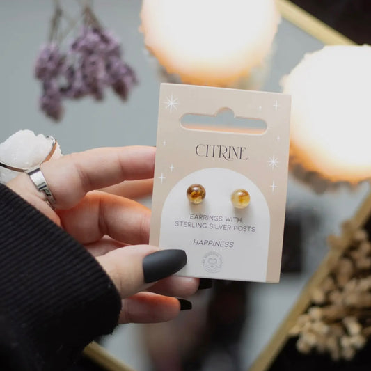 Citrine Crystal Stud Earrings