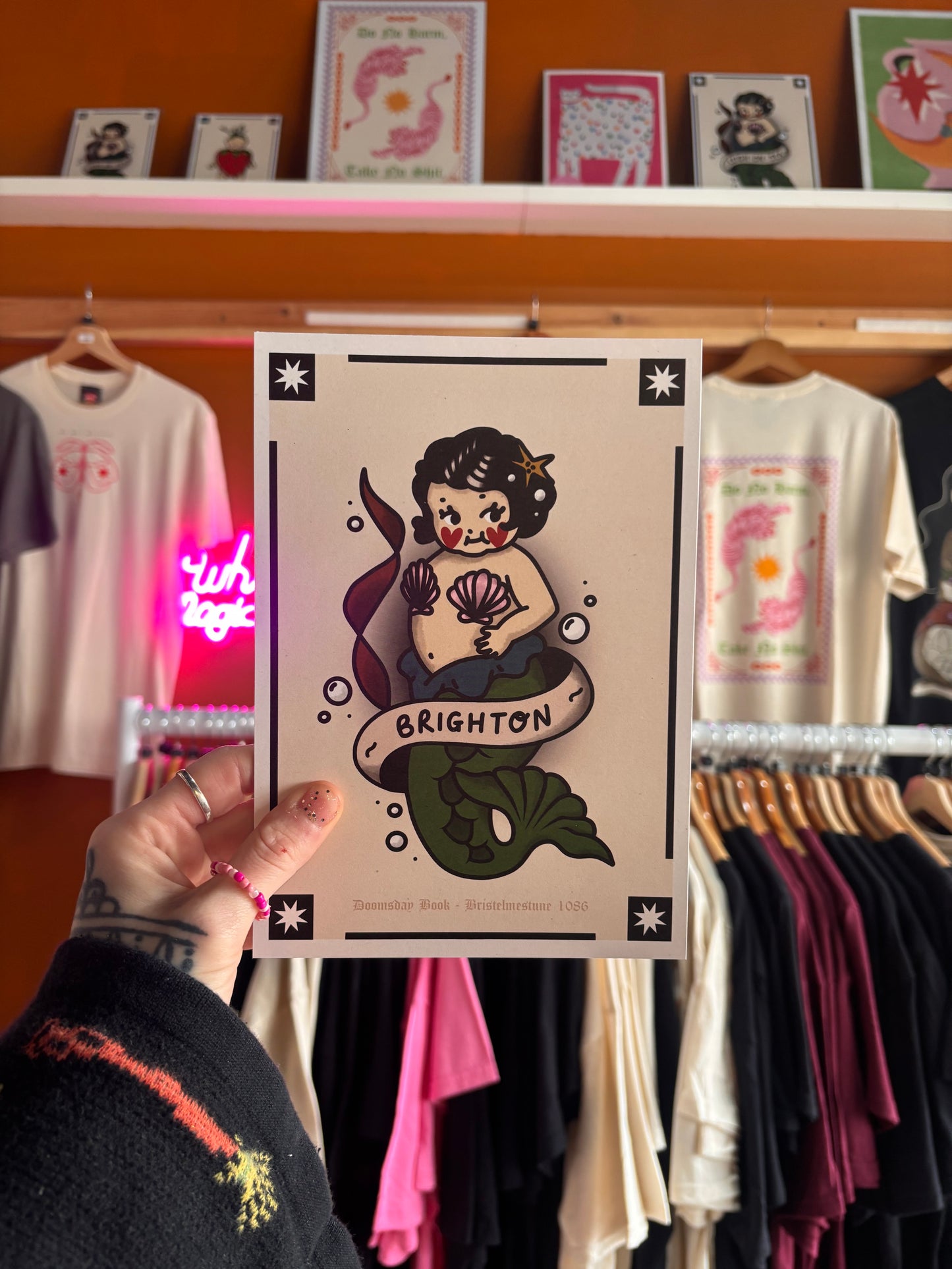 Mermaid Kewpie - Brighton Print A5