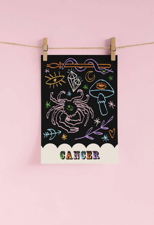 Cancer Zodiac Print A4