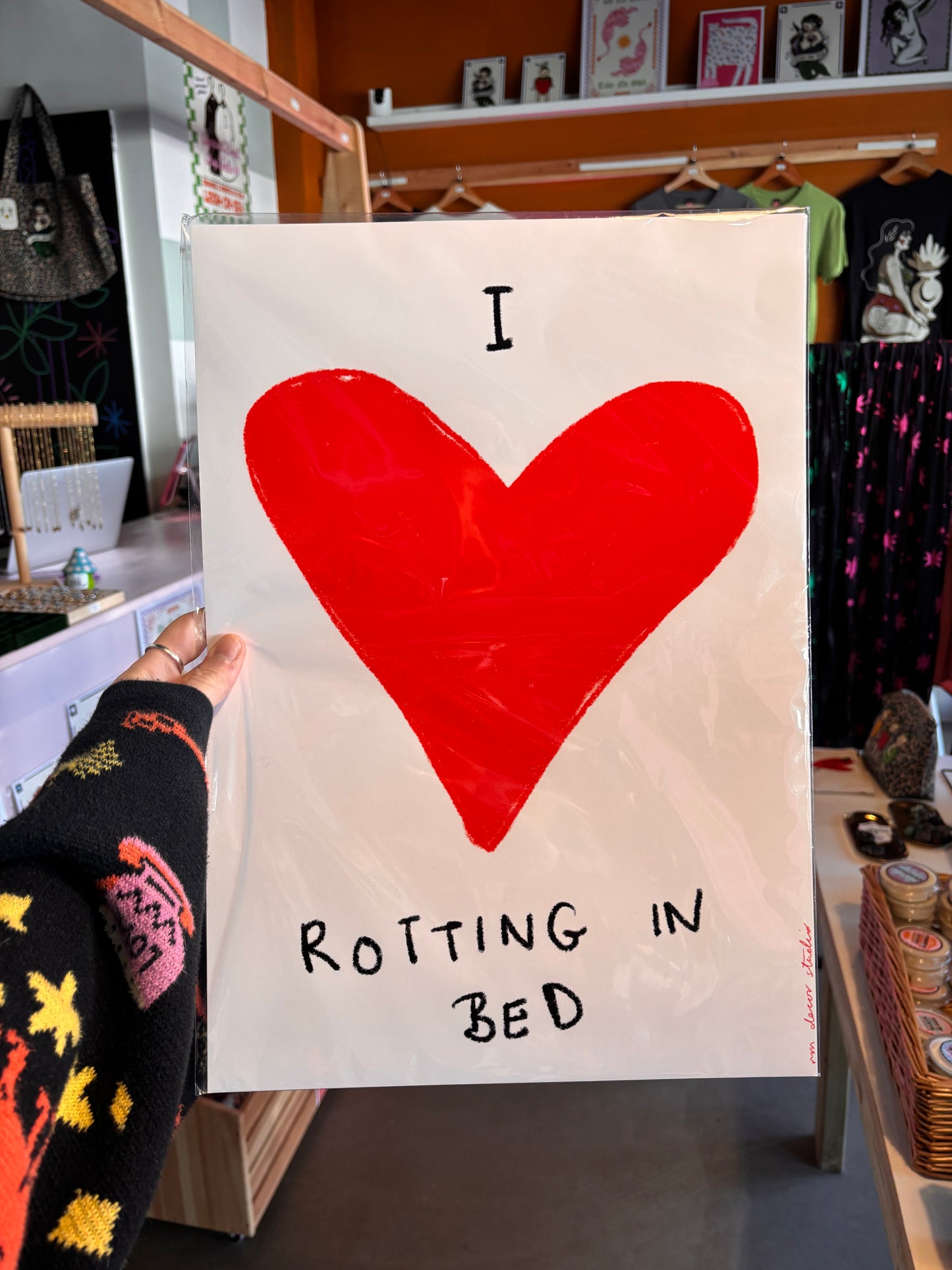 I love rotting in bed A3 Print