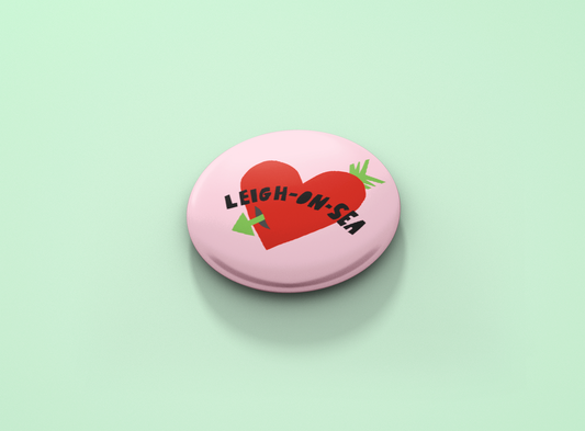 Leigh-On-Sea - Pink Button Badge