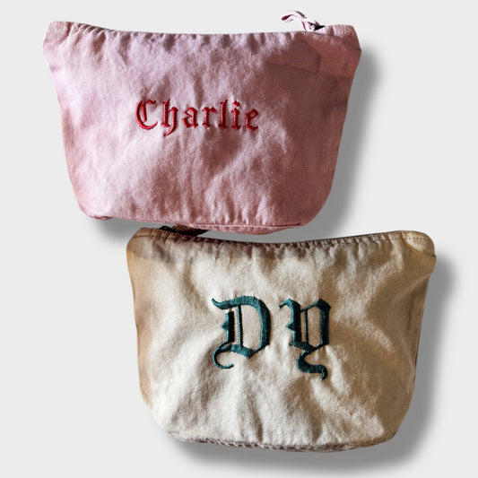 Custom Embroidered Pouch (Lettering Only)