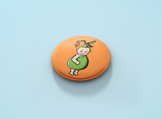 Pear Kewpie Button Badge