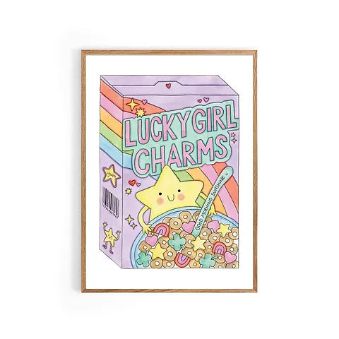 Lucky Girl Cereal A4 Print