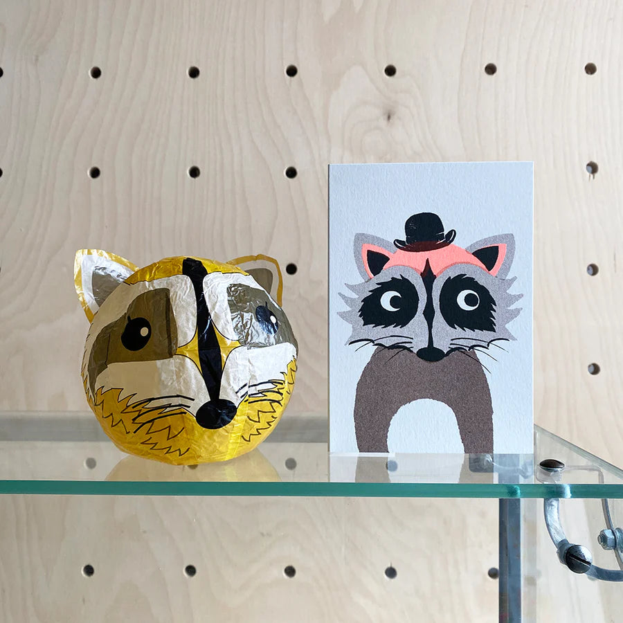 Raccoon (Paper Ballon) Greeting Card