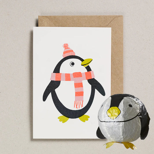Penguin (Paper Ballon) Greeting Card