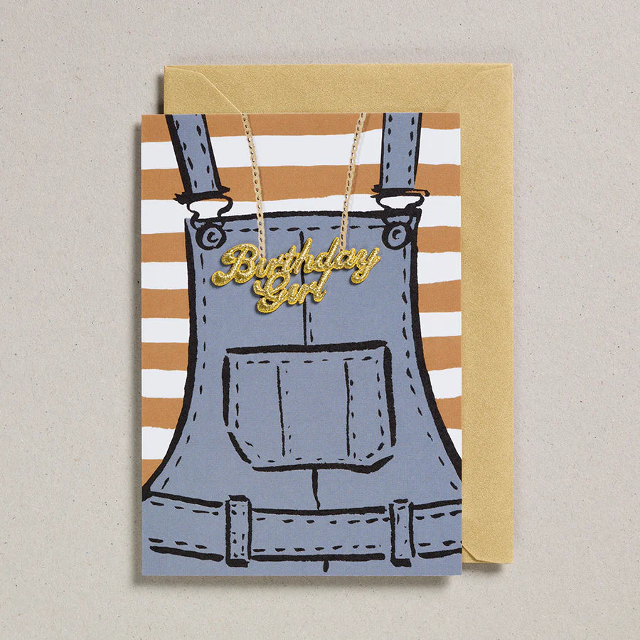 Birthday Girl Dungaree’s Greeting Card