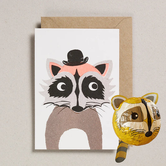 Raccoon (Paper Ballon) Greeting Card